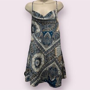 SHEIN Crisscross Back Scarf Paisley Print Polyester Cami Dress Size Medium